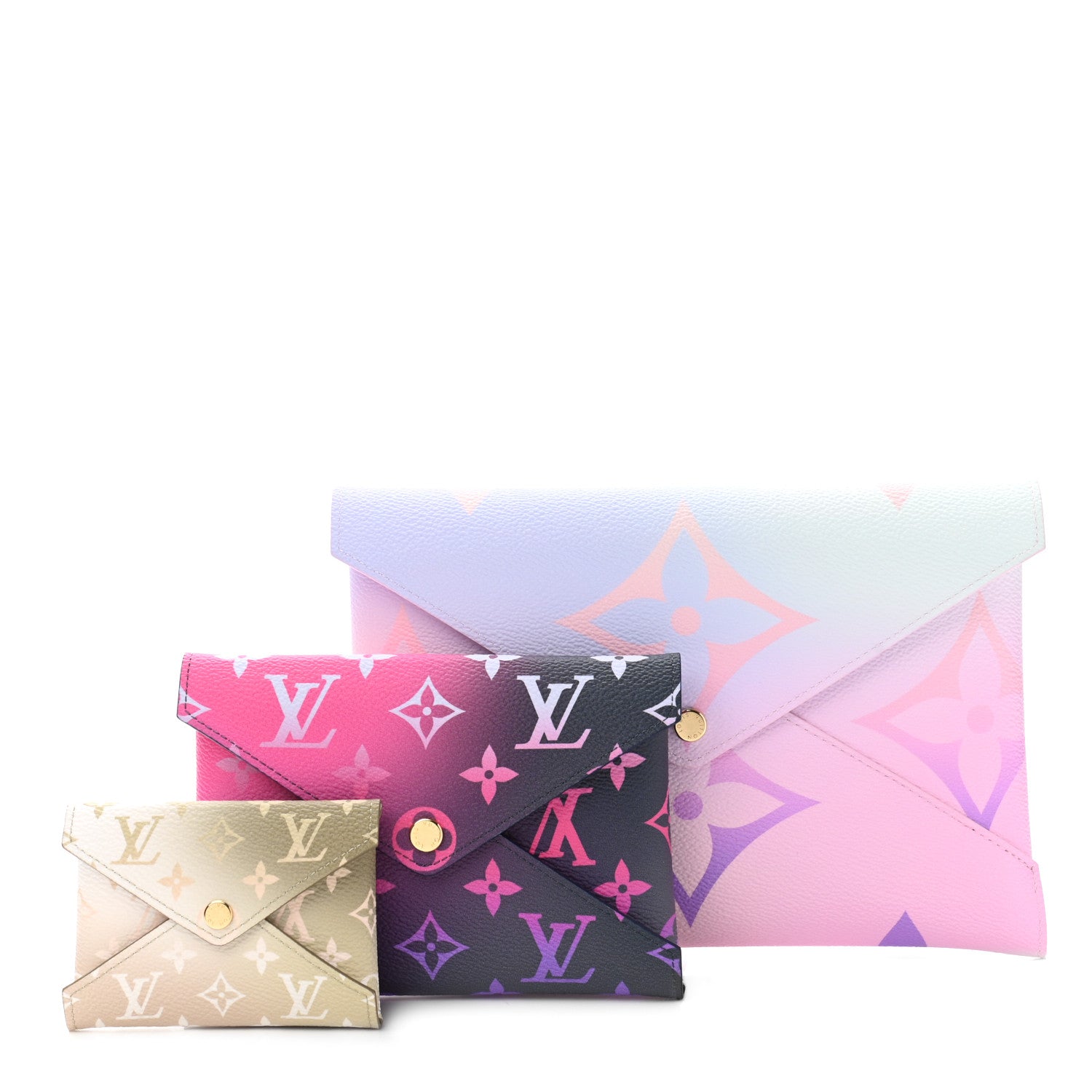 Louis Vuitton Monogram Giant Spring In The City Kirigami Pochette Set Sunrise Pastel Midnight Fuchsia Sunset Kaki 1 of 8