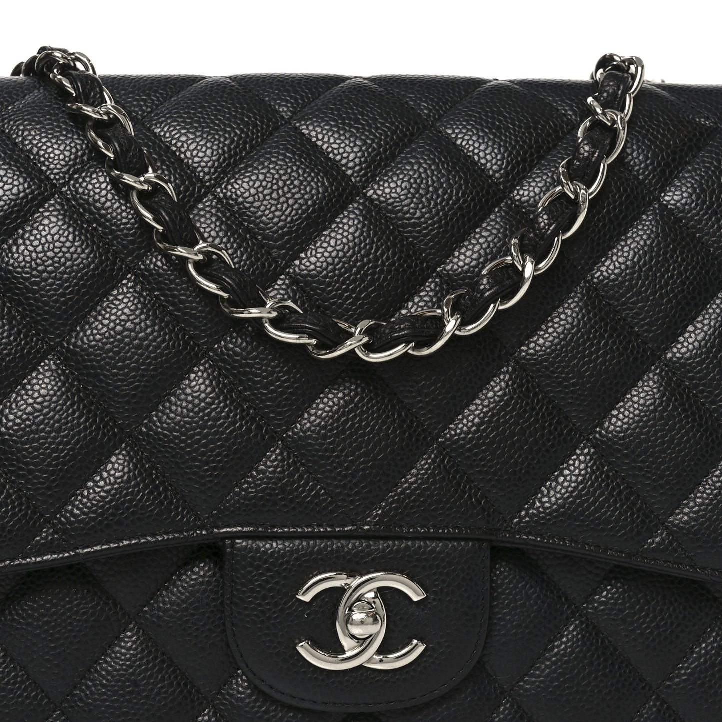 Caviar Quilted Jumbo Single Flap Black