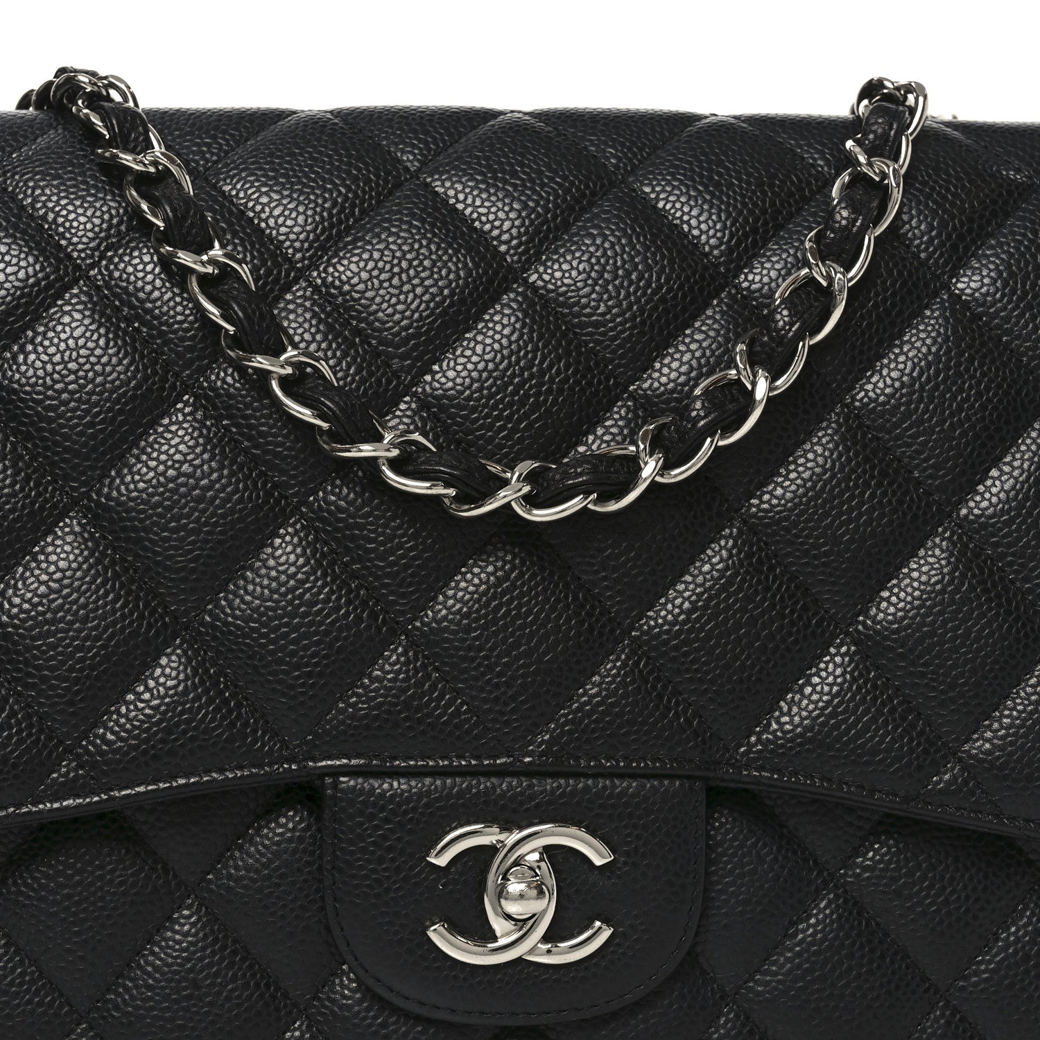 Chanel Caviar Quilted Jumbo Single Flap Black 8 of 11
