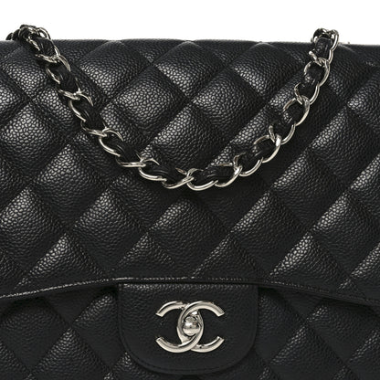 Chanel Caviar Quilted Jumbo Single Flap Black 8 of 11