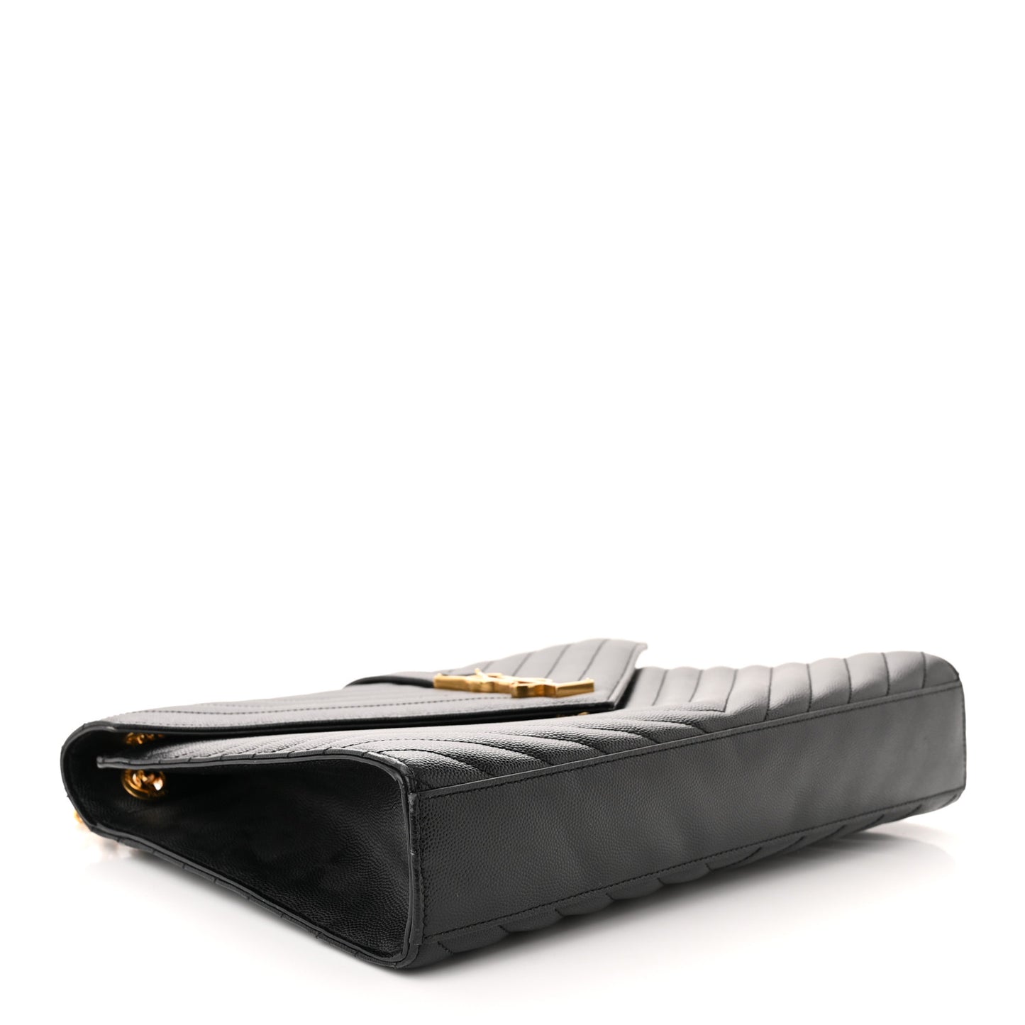 Grain De Poudre Matelasse Chevron Large Monogram Satchel Black