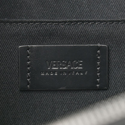 Versace Coated Canvas La Greca Signature Messenger Bag Black Gray 6 of 8