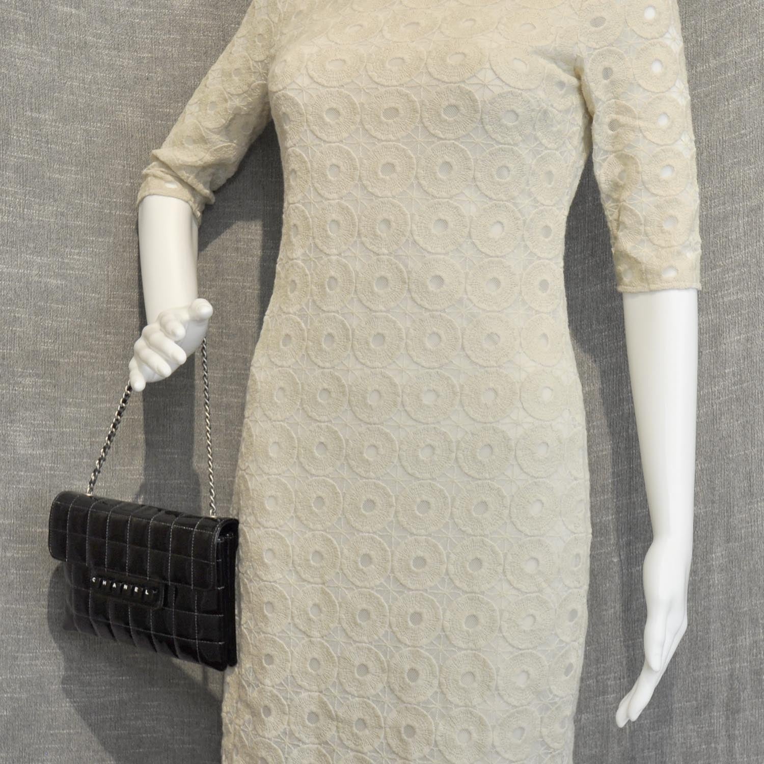 Chanel Patent Chocolate Bar Quilted Computer Keys Flap Black 2 of 10