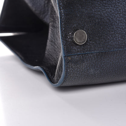Jimmy Choo Metallic Grainy Goatskin Riley Tote Navy 9 of 12