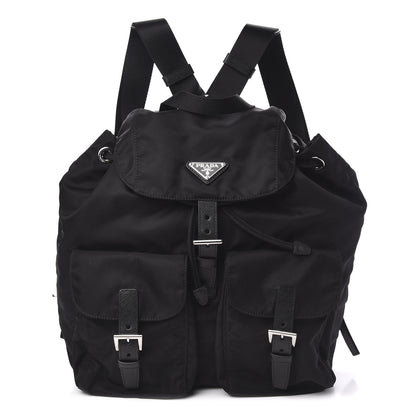 Prada Tessuto Nylon Saffiano Medium Backpack Black 1 of 8