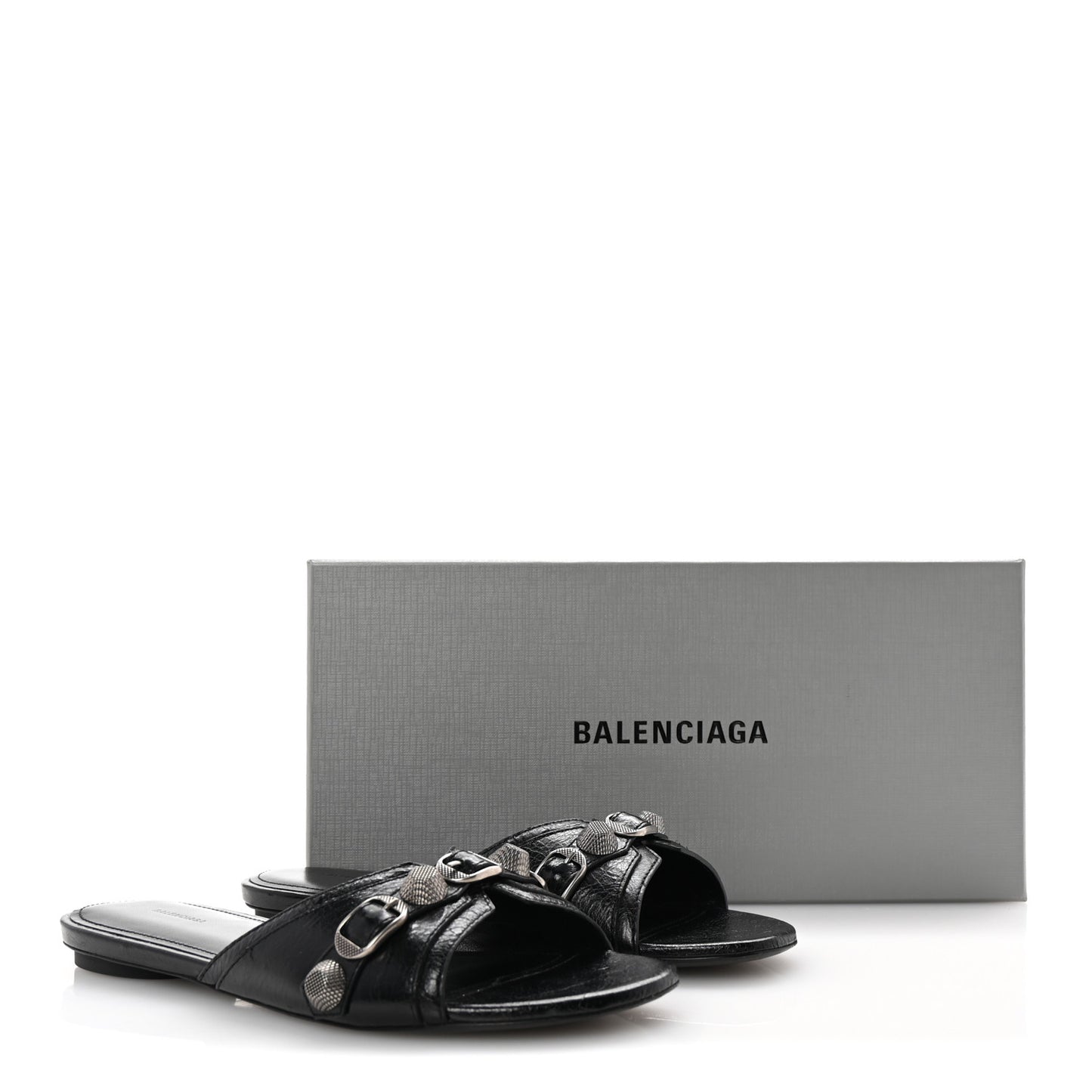 Agneau Arena Cagole Flat Slide Sandals 39 Black