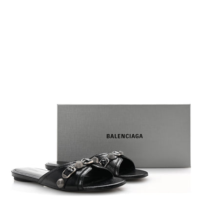 Balenciaga Agneau Arena Cagole Flat Slide Sandals 39 Black 10 of 10