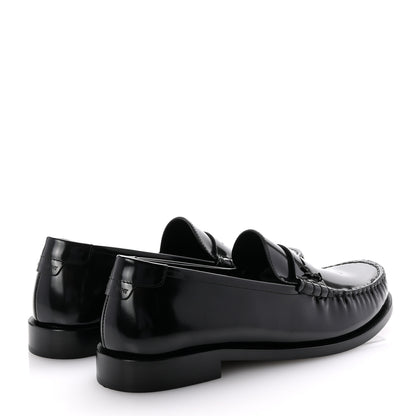 Saint Laurent Glazed Calfskin Le Loafer Penny Slippers 41 Black 5 of 9