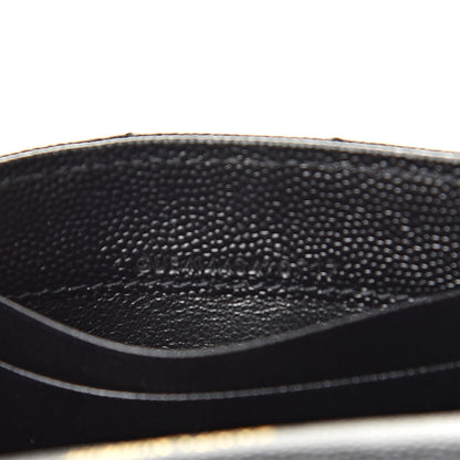 Saint Laurent Grain De Poudre Matelasse Chevron Small Monogram Envelope Wallet Black 7 of 8