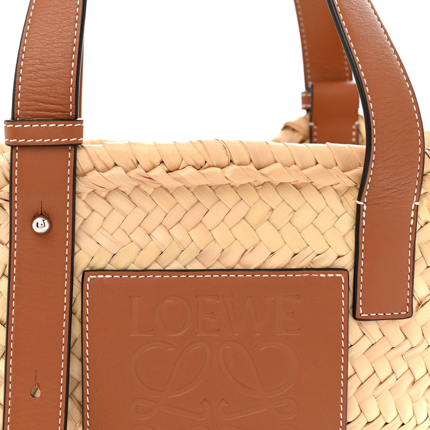 Raffia Small Basket Tote Bag Natural Tan