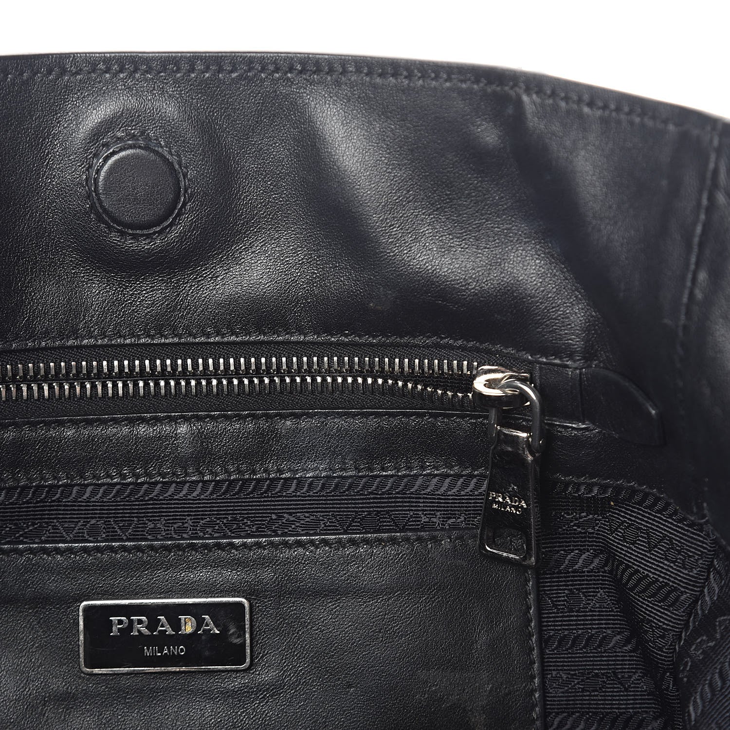 Prada Soft Calfskin Shopping Tote Black 7 of 14