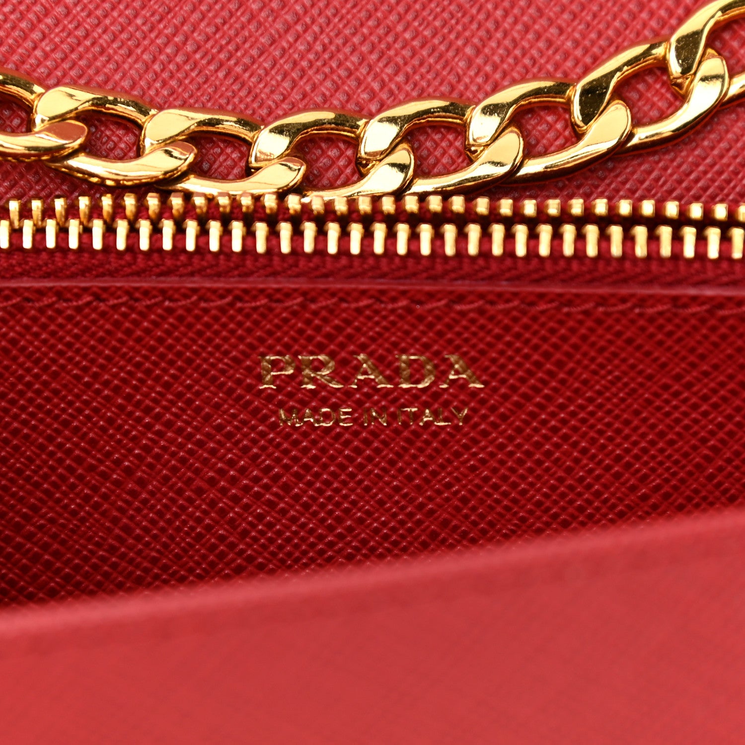 Prada Saffiano Bandoliera Flip Lock Chain Crossbody Bag Fuoco 5 of 9