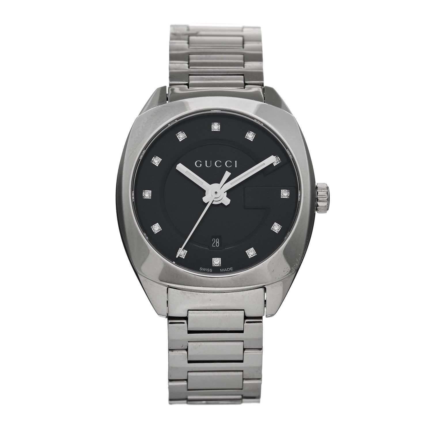 Gucci Stainless Steel Diamond 29mm GG2570 Quartz Watch Black 1 of 4
