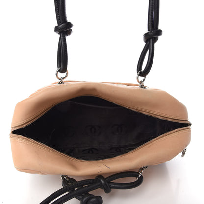 Chanel Calfskin Quilted Large Cambon Bowler Beige Black 5 of 12