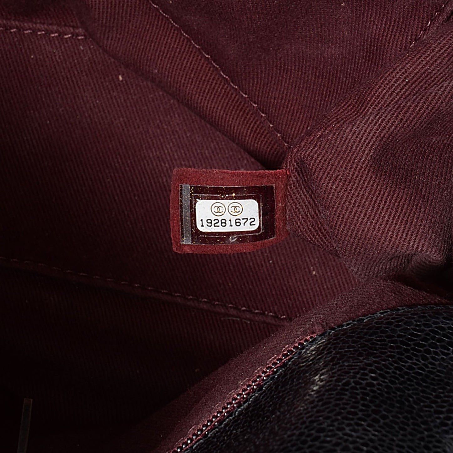 Crumpled Grained Calfskin CC Crave Jumbo Flap Black
