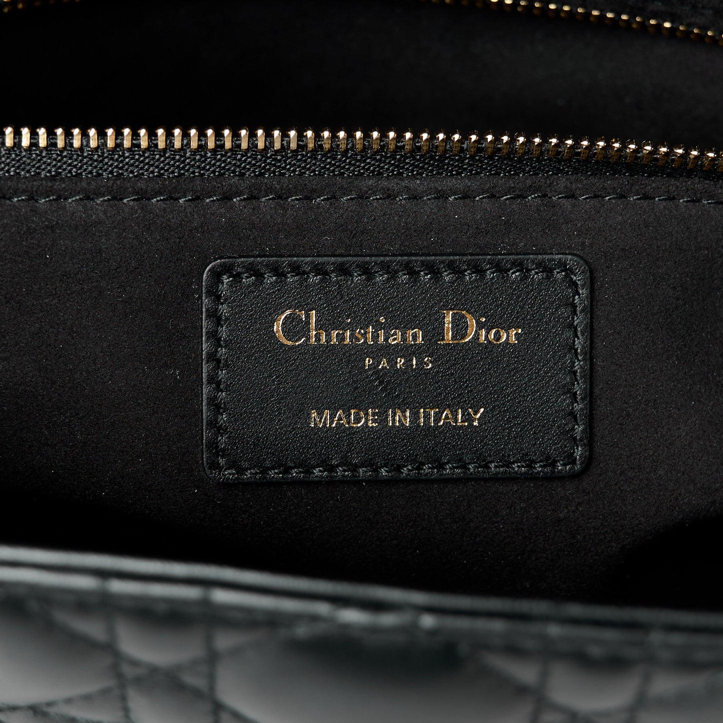 Lambskin Cannage Large Lady Dior Black