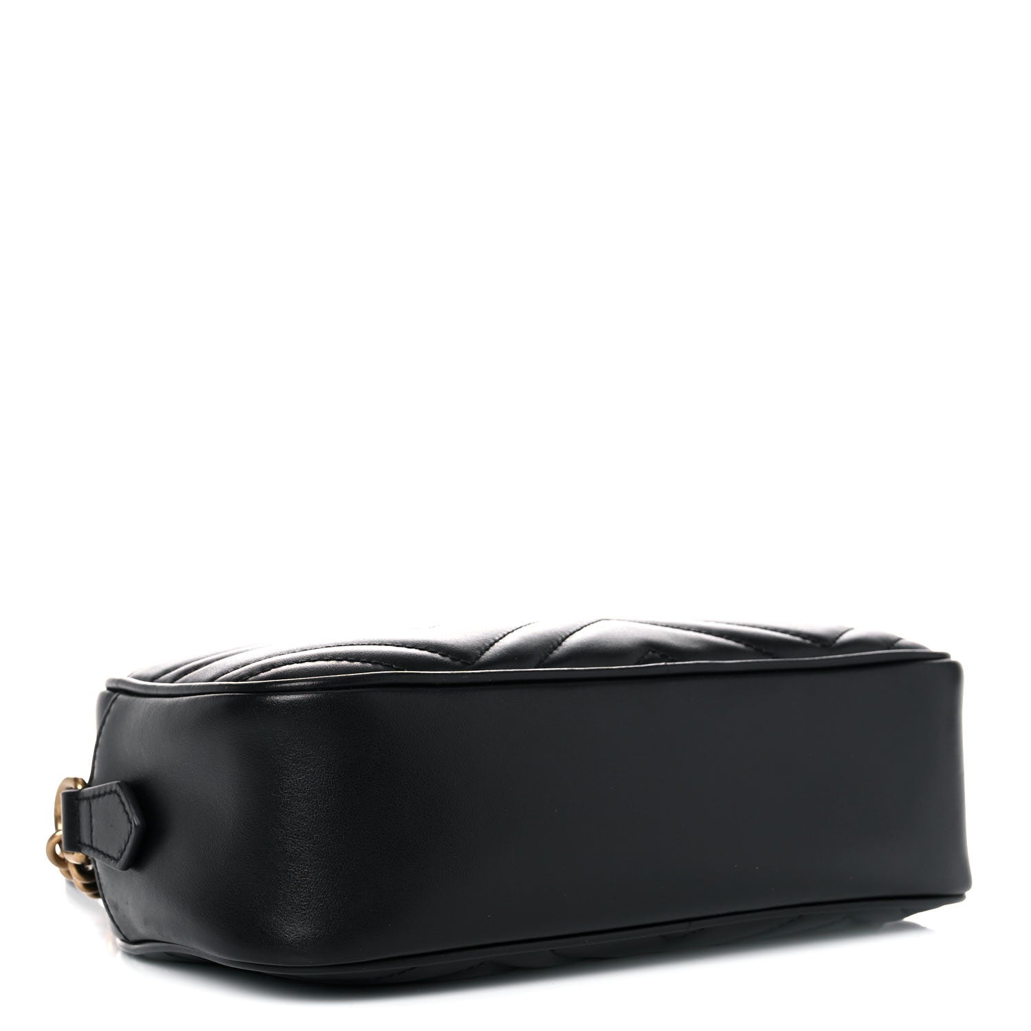 Gucci Calfskin Matelasse Small GG Marmont Chain Shoulder Bag Black 4 of 14