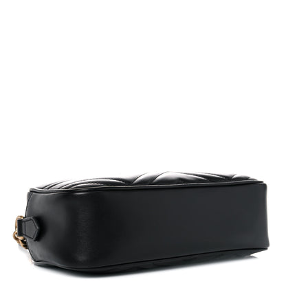 Gucci Calfskin Matelasse Small GG Marmont Chain Shoulder Bag Black 4 of 14