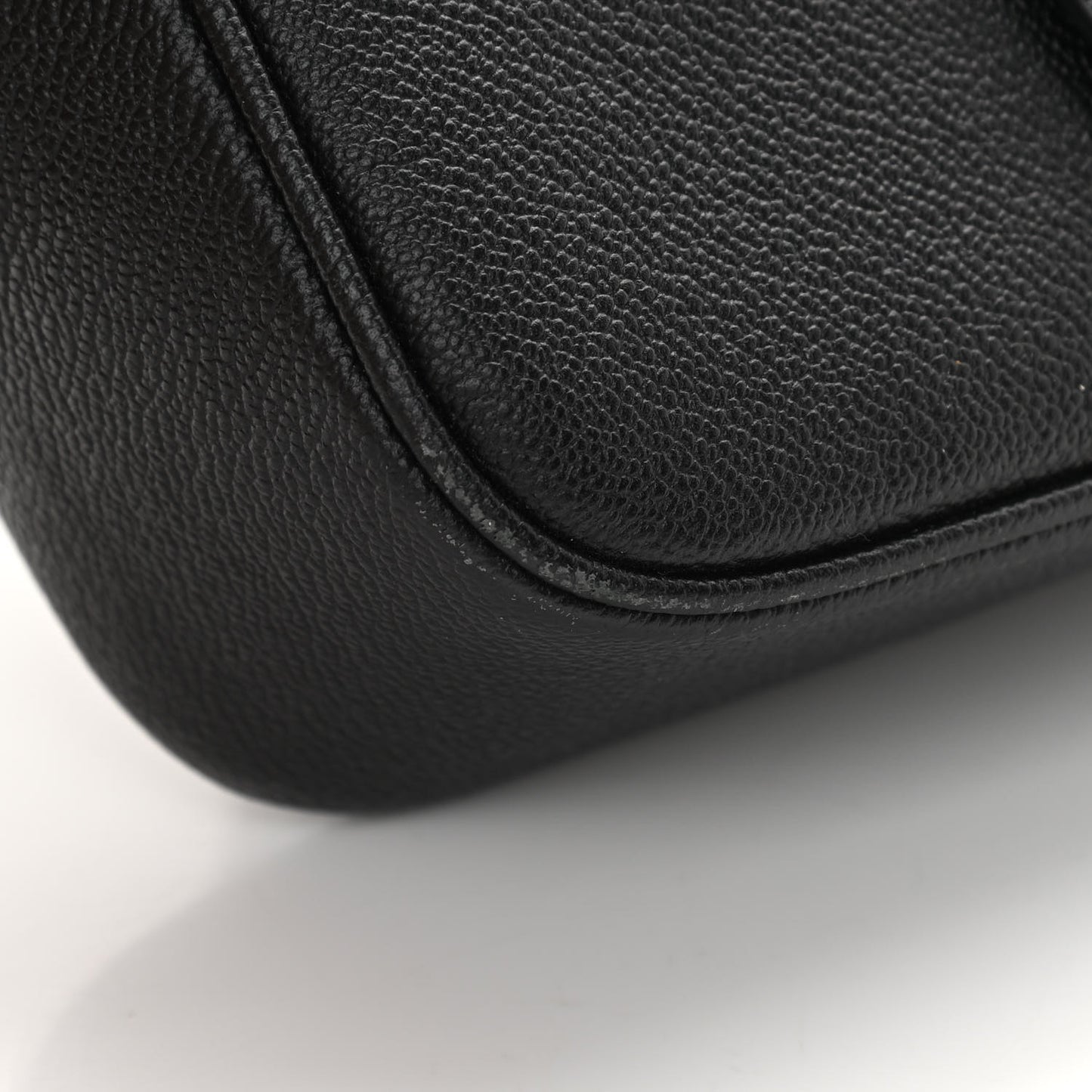 Soft Grain Calfskin Small Buckle Zip Bag Black