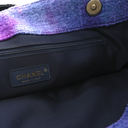 Chanel Wool Tweed CC Tote Purple Black Blue 6 of 10
