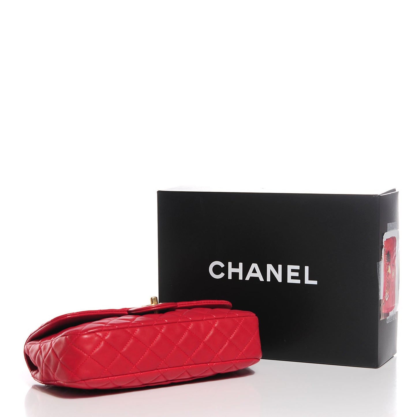 Lambskin Quilted Medium Cruise Charm Flap Red