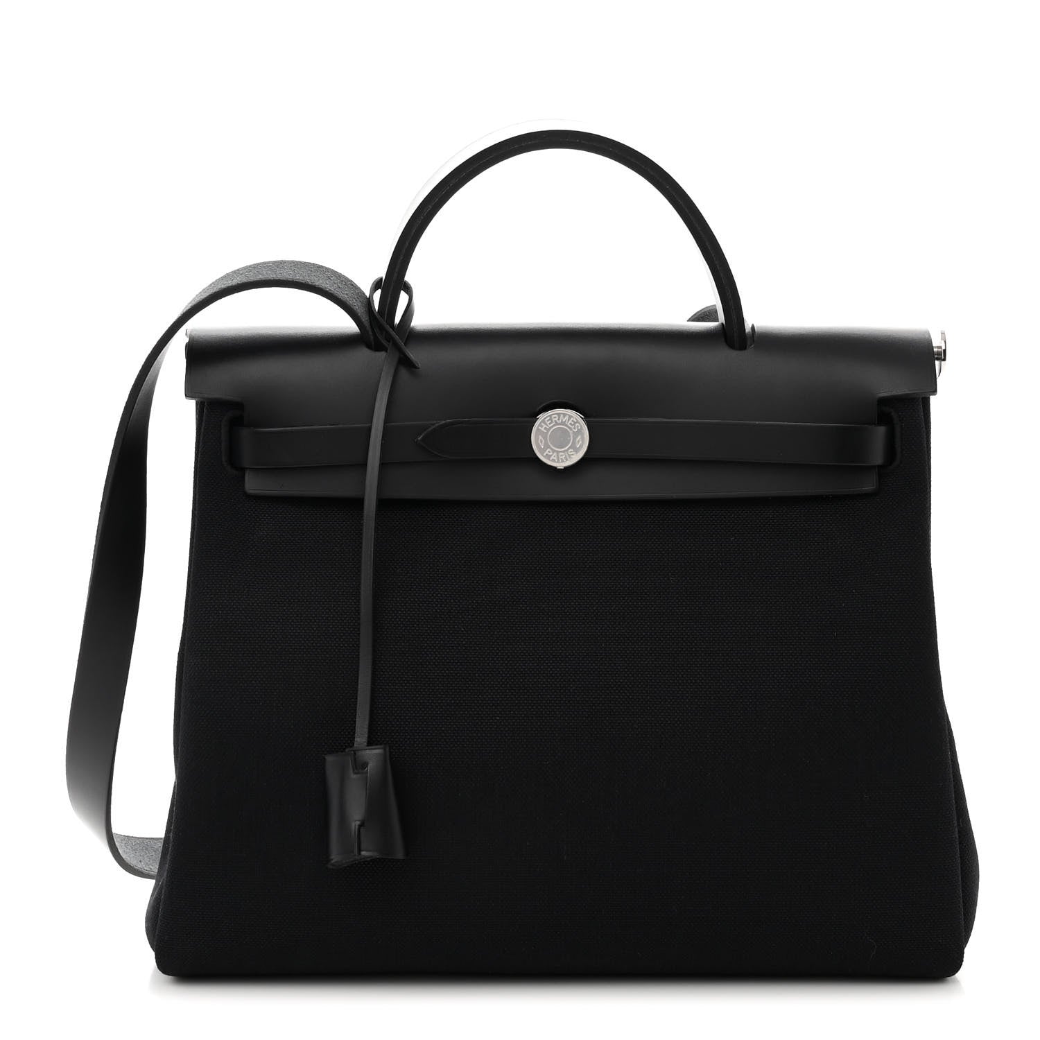 Hermes Military Toile Vache Hunter Herbag Zip PM 31 Black 1 of 12