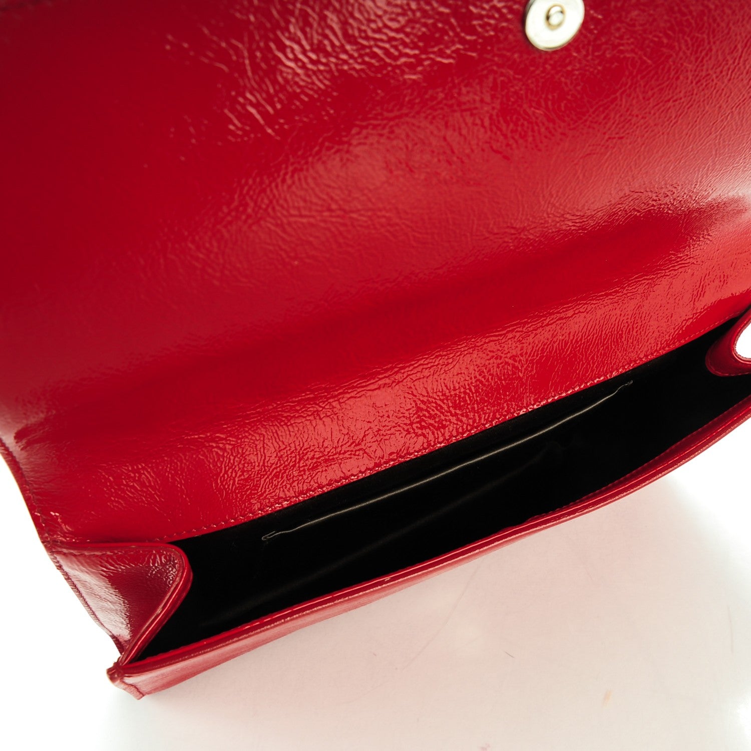 Saint Laurent Textured Patent Monogram Large Belle De Jour Clutch Red 5 of 6