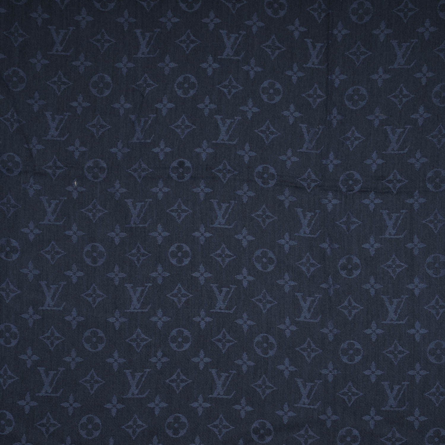 Louis Vuitton Wool Silk Monogram Shawl Blue Nuit 1 of 5