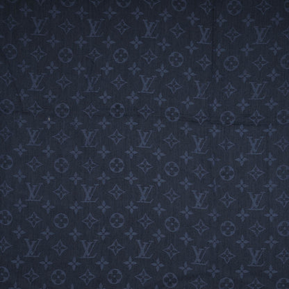 Louis Vuitton Wool Silk Monogram Shawl Blue Nuit 1 of 5