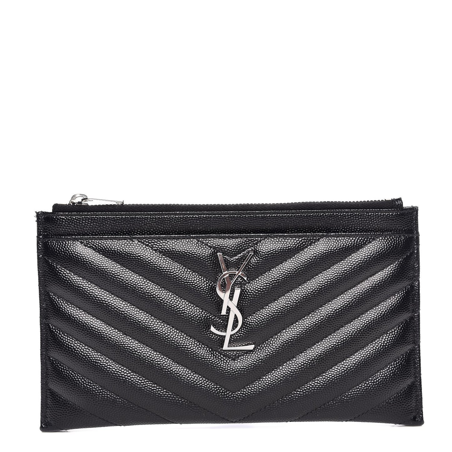 Grain De Poudre Chevron Monogram Bill Pouch Black