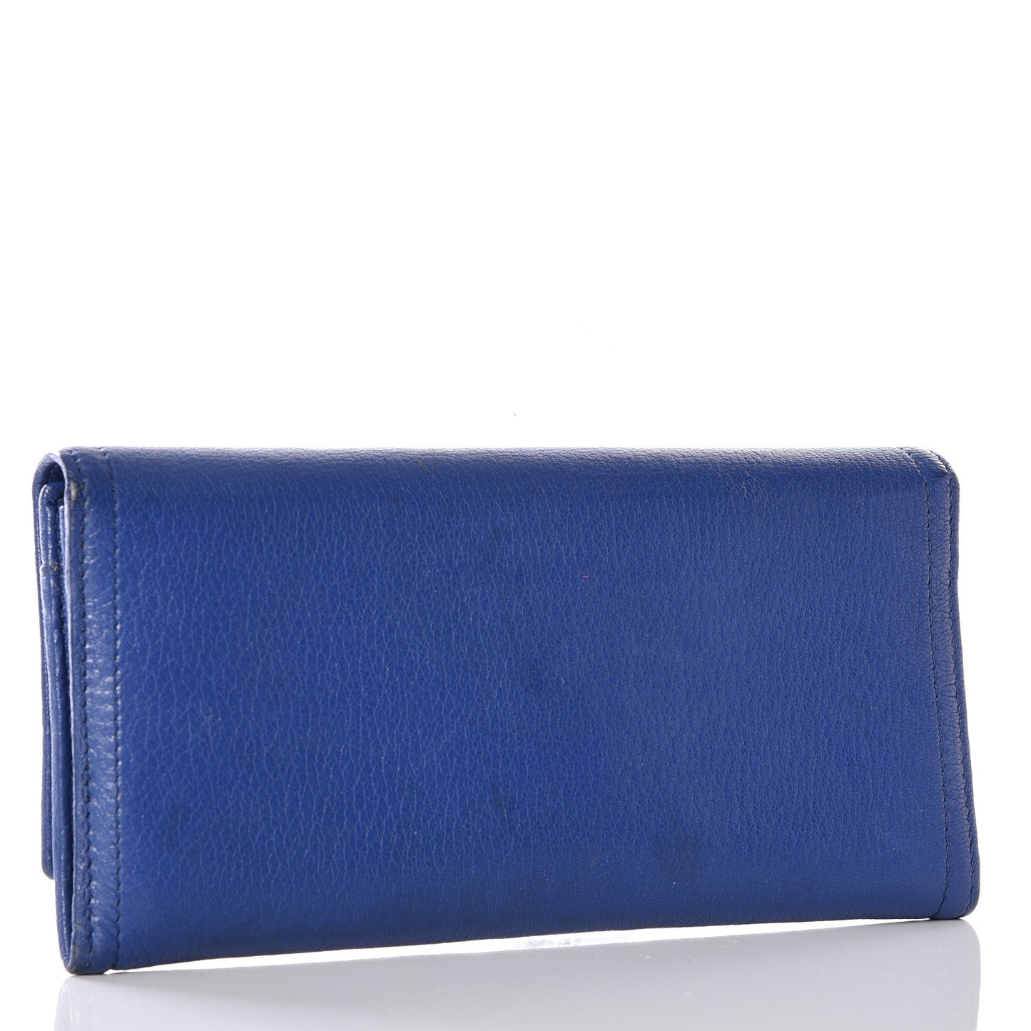Goatskin Pandora Flap Continental Wallet Deep Blue
