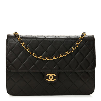 Chanel Lambskin Quilted Medium Single Flap Dark Brown 1 of 13