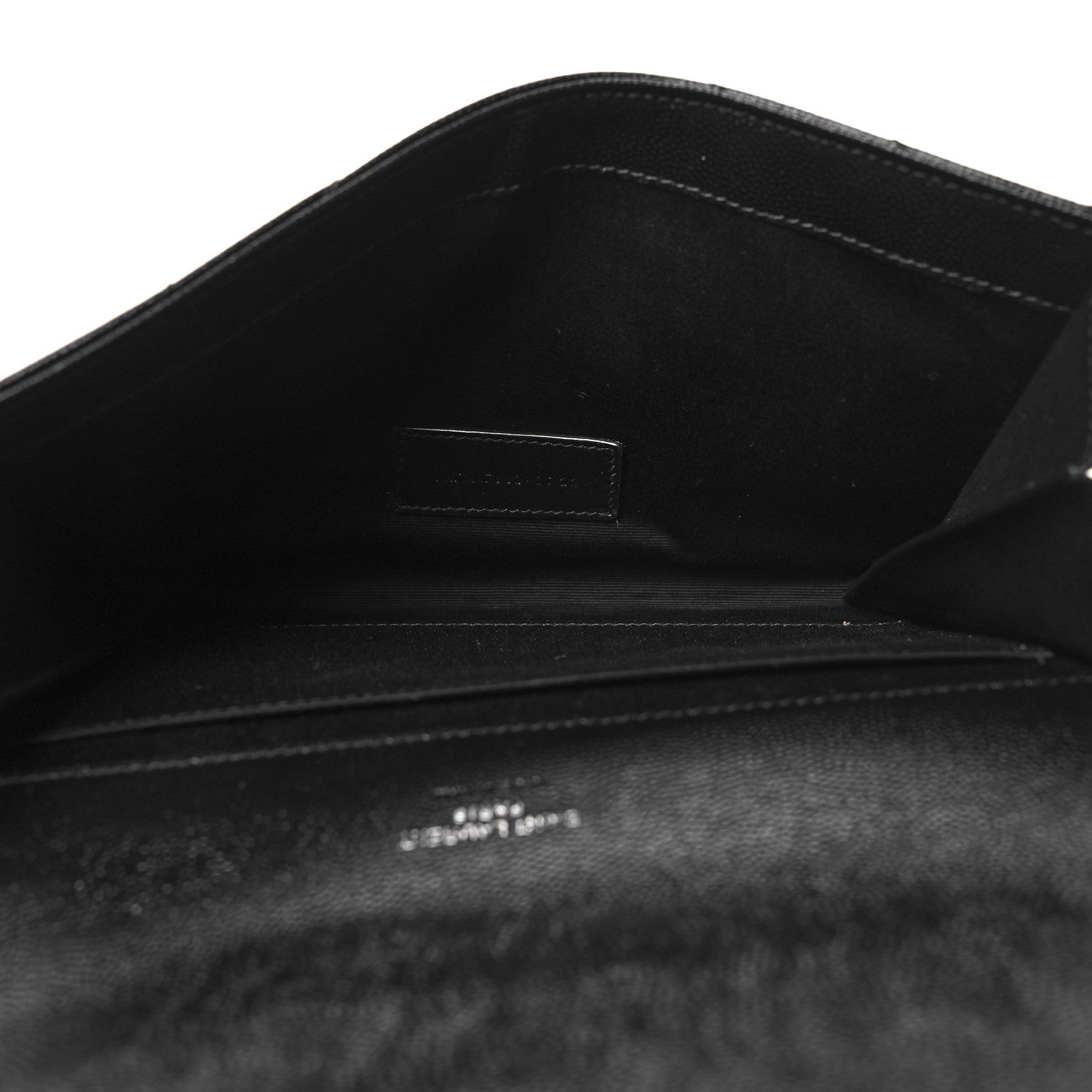 Saint Laurent Grain De Poudre Matelasse Chevron Monogram Envelope Clutch Black 5 of 11