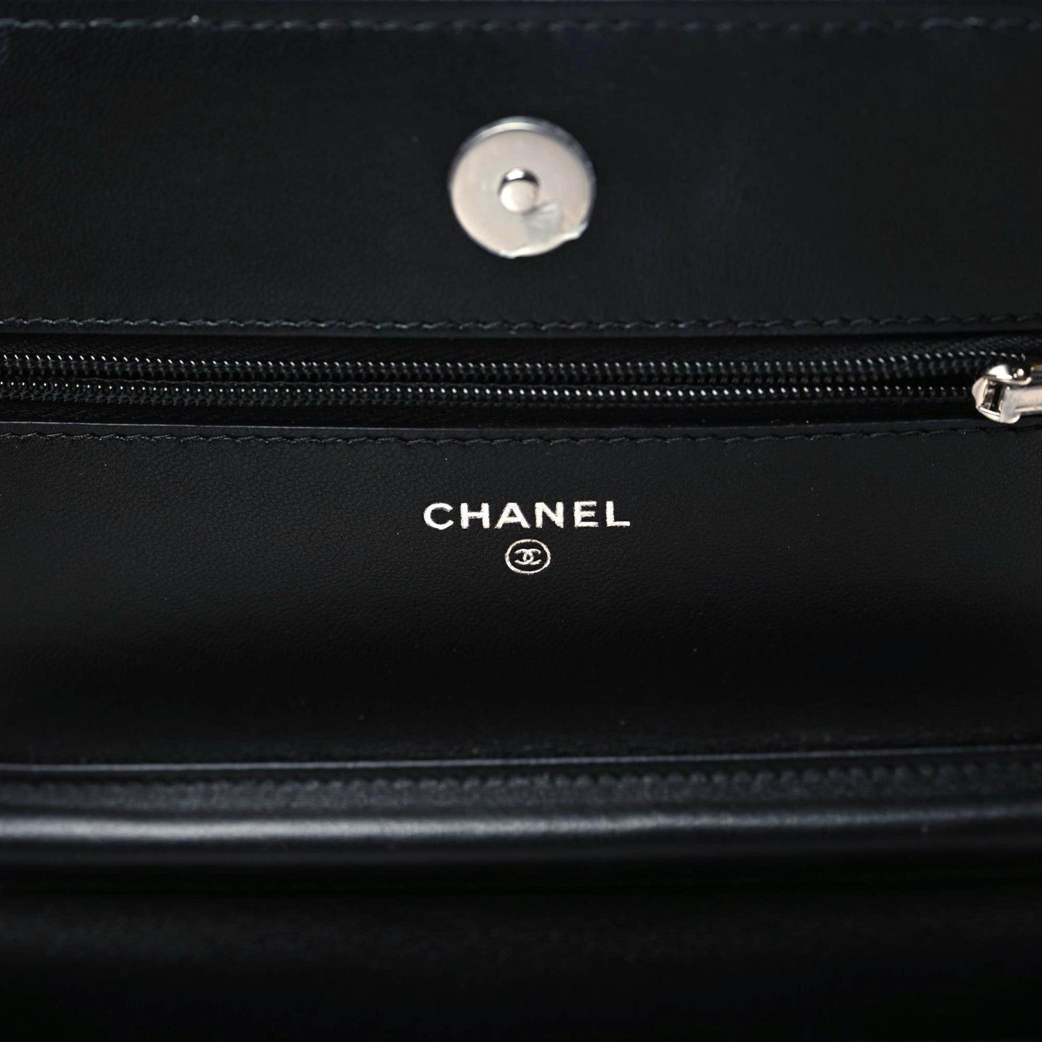 Chanel Lambskin Quilted Wallet On Chain WOC Black 9 of 12
