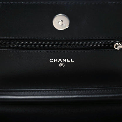 Chanel Lambskin Quilted Wallet On Chain WOC Black 9 of 12