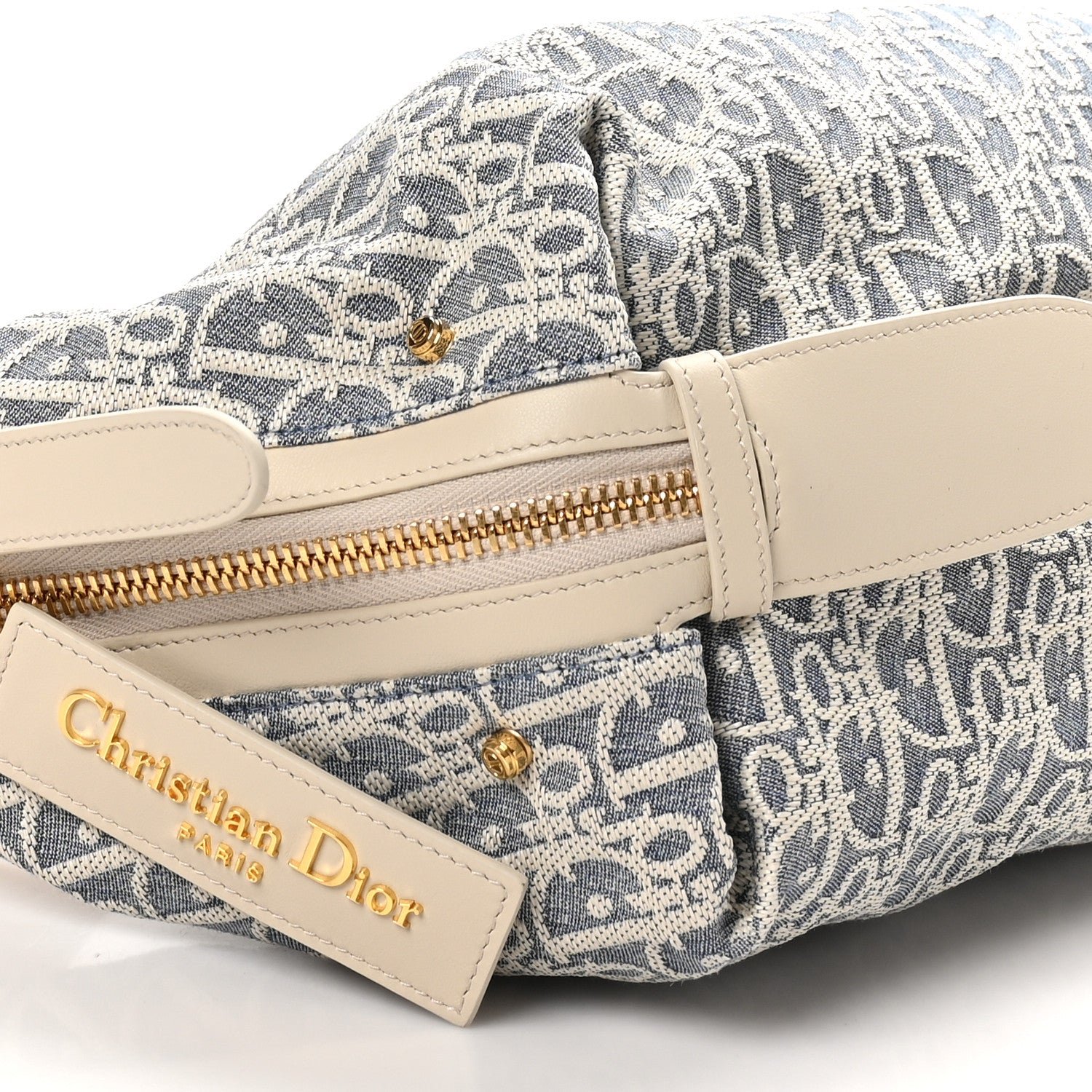 Christian Dior Oblique Raffia Effect Small D-Journey Bag Blue