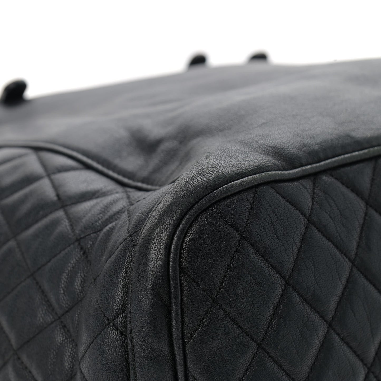 Lambskin Chain Embellished Blare Tote Black