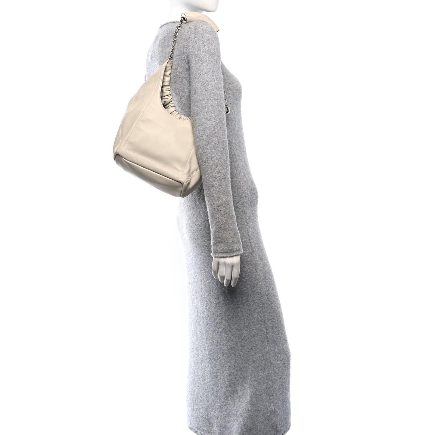 Buttery Nappa Lambskin Small Squeeze Bag Sea Salt