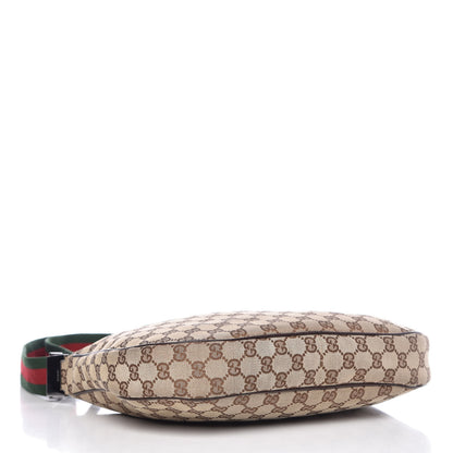 Gucci Monogram Web Medium Half Moon Hobo Dark Brown 4 of 9
