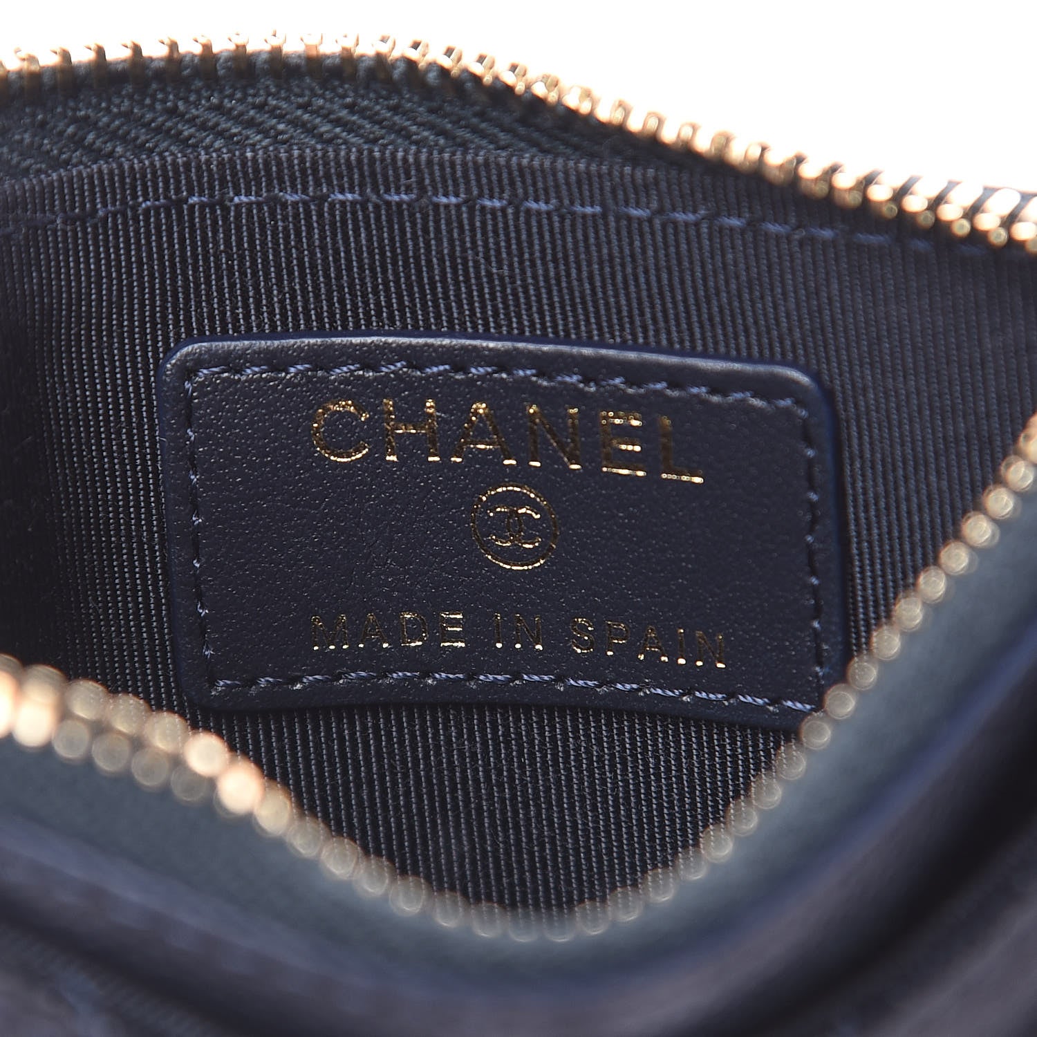 Chanel Caviar Quilted CC Zip Card Holder Navy Blue 6 of 8