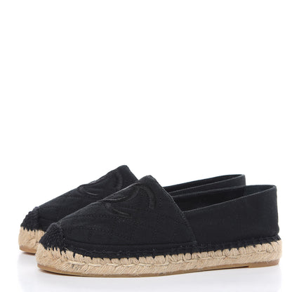 Chanel Fabric Biarritz CC Espadrilles 36 Black 3 of 12