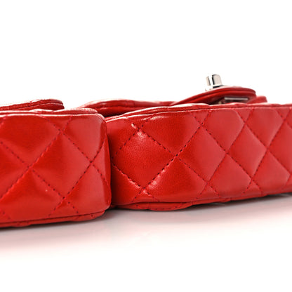 Chanel Lambskin Quilted Double Mini Flap Crossbody Red 8 of 13