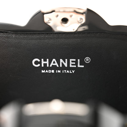 Chanel Plexiglass Strass Camellia Minaudiere Clutch Pink Black Multicolor 7 of 11
