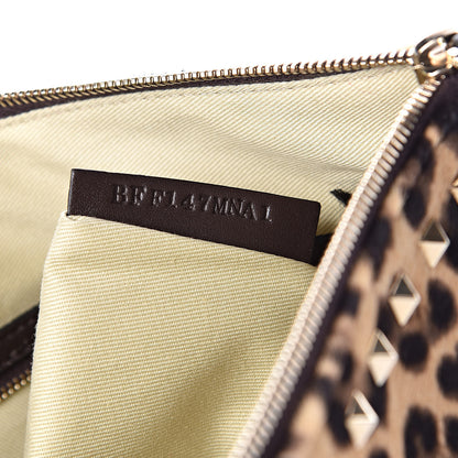 Valentino Garavani Calf Hair Leopard Print Rockstud Zip Wristlet Pouch Leopard 7 of 7
