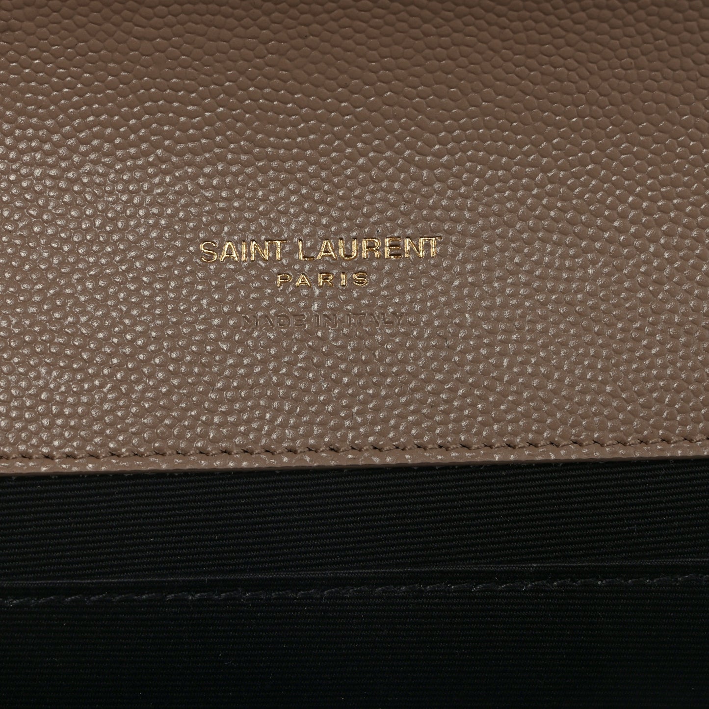 Grain De Poudre Matelasse Chevron Monogram Envelope Clutch Dark Beige