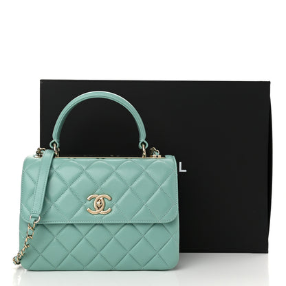 Chanel Lambskin Quilted Small Trendy CC Flap Dual Handle Bag Light Blue 13 of 13