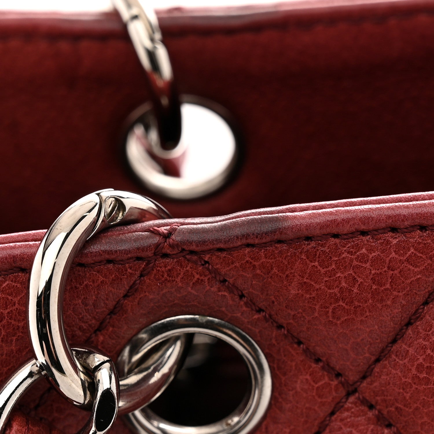 Chanel Caviar Quilted Petit Shopping Tote PST Red 11 of 12