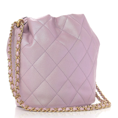 Chanel Iridescent Caviar Quilted My Perfect CC Bucket Drawstring Bag Pink 3 of 11