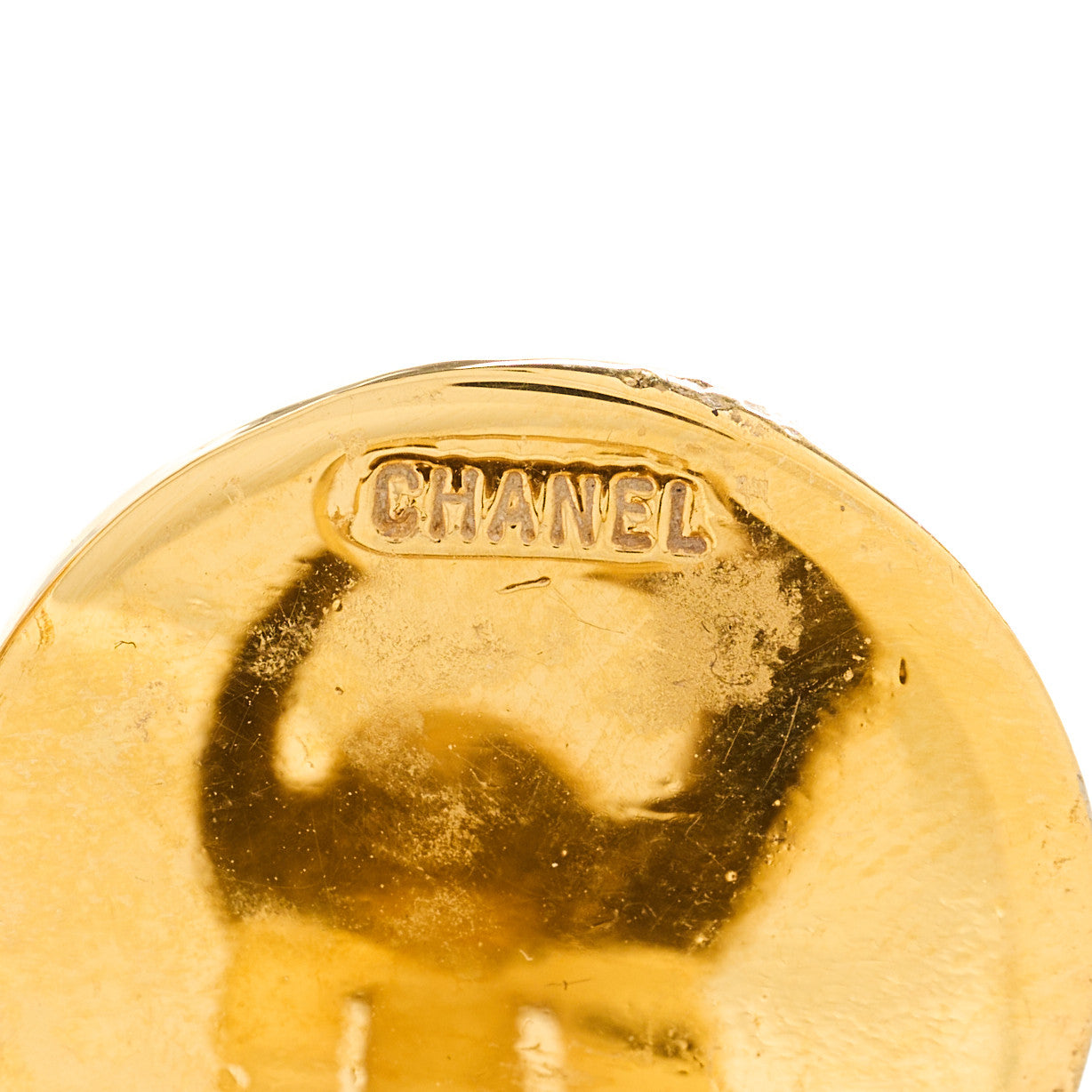 CC Drop Clip On Earrings Gold