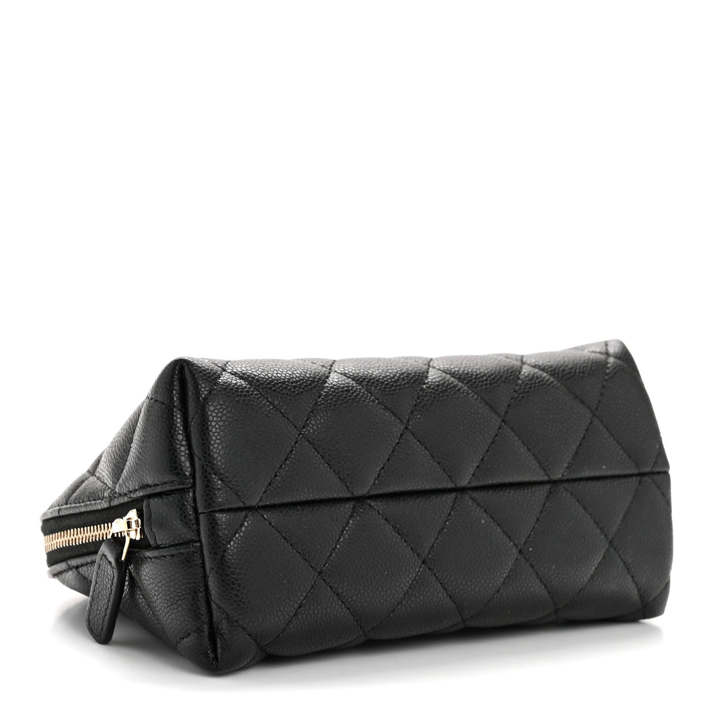 Caviar Quilted Cosmetic Case Black